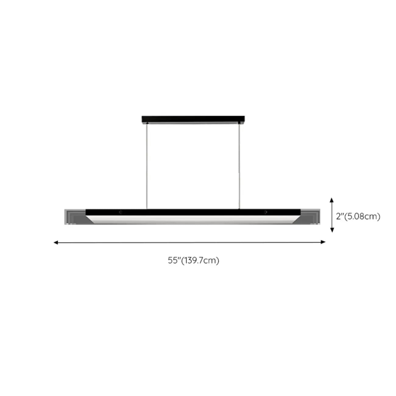 Suspension moderne en verre et métal avec éclairage LED pour îlot de cuisine