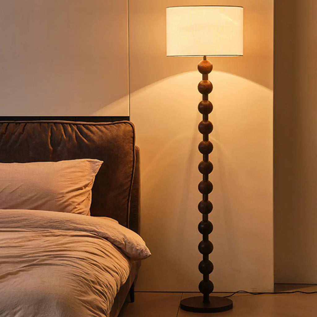Lampada da terra moderna da 63 pollici con struttura in legno e spina per soggiorno