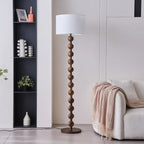 Lampada da terra moderna da 63 pollici con struttura in legno e spina per soggiorno