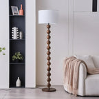 Lampada da terra moderna da 63 pollici con struttura in legno e spina per soggiorno