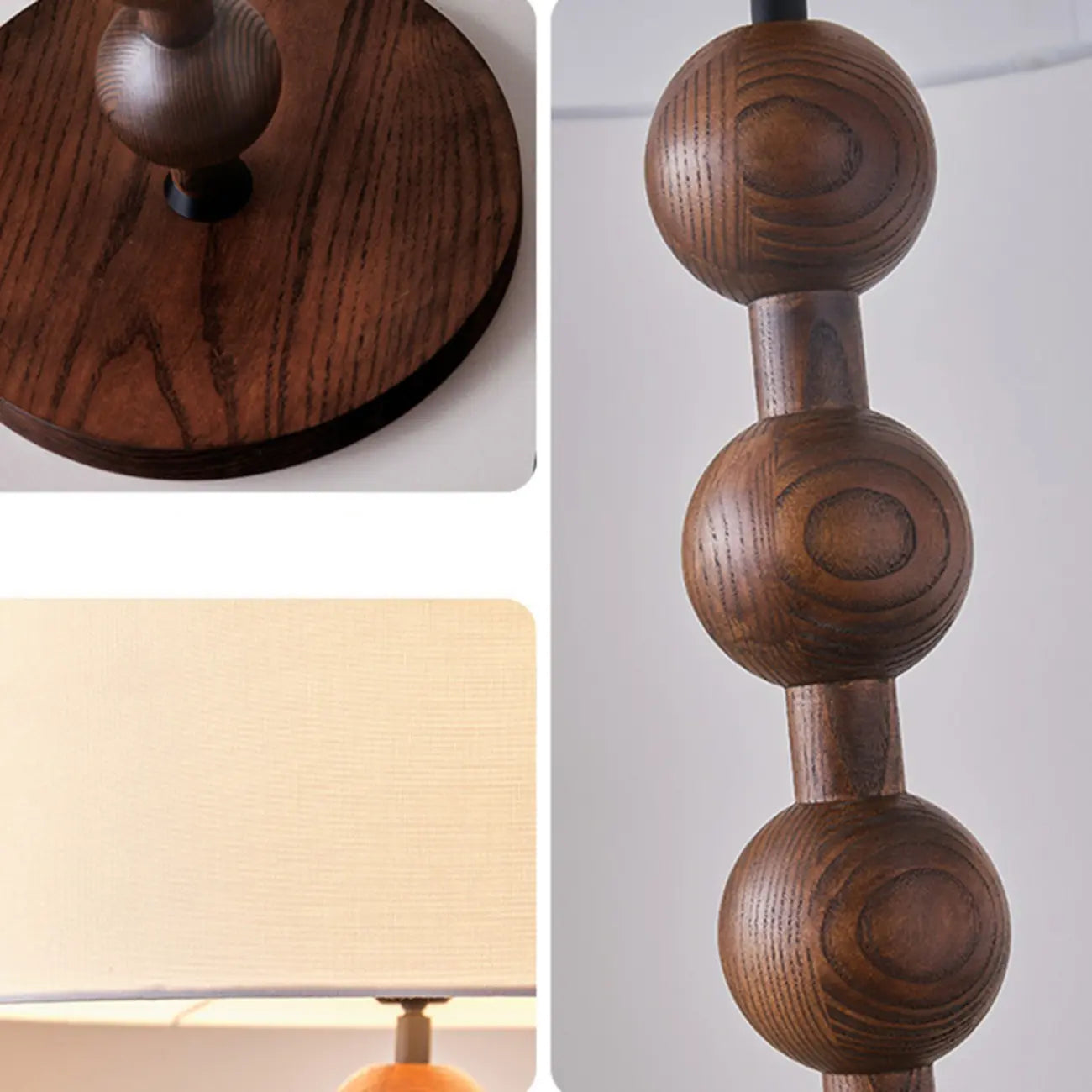 Lampada da terra moderna da 63 pollici con struttura in legno e spina per soggiorno