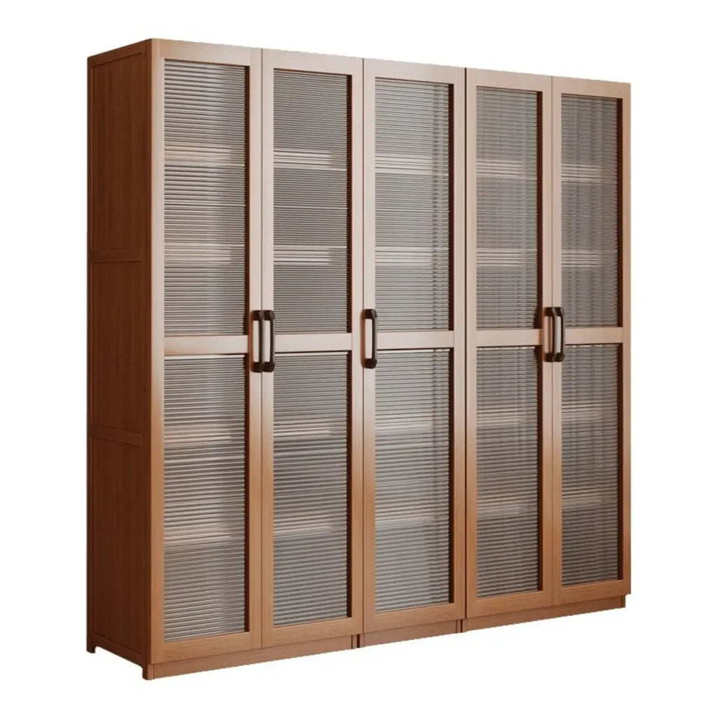 Bibliothèque classique à 6 niveaux avec porte vitrée et bois de qualité supérieure