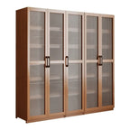 Bibliothèque classique à 6 niveaux avec porte vitrée et bois de qualité supérieure