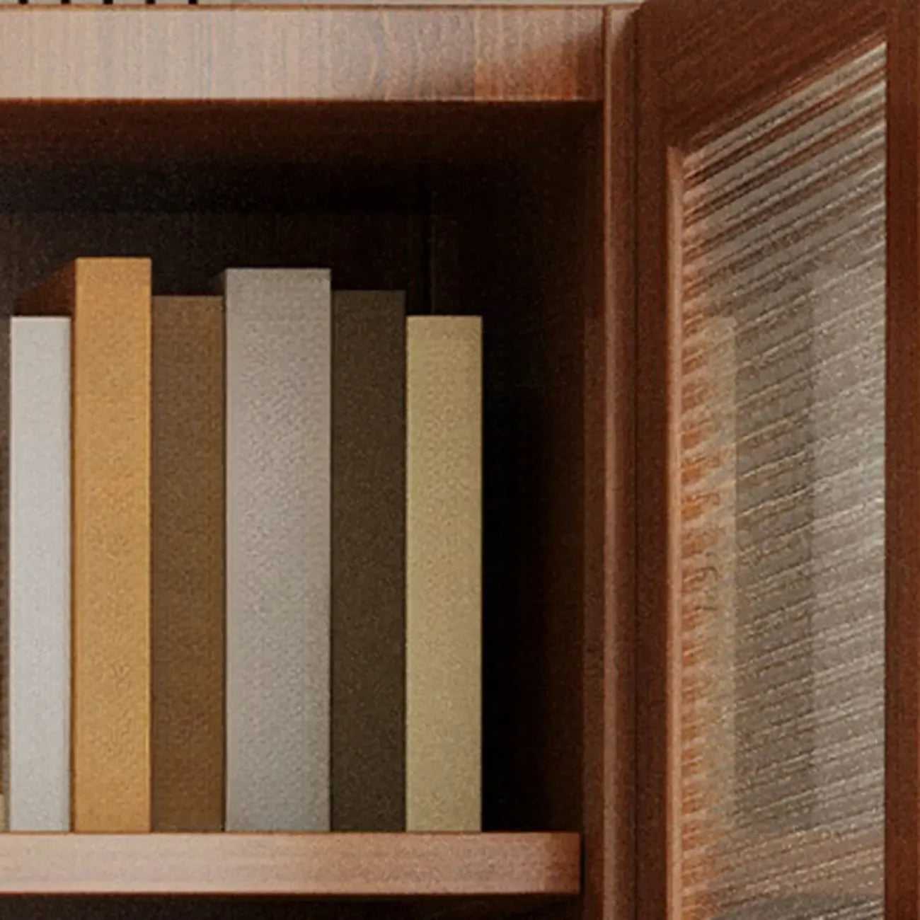 Bibliothèque classique à 6 niveaux avec porte vitrée et bois de qualité supérieure