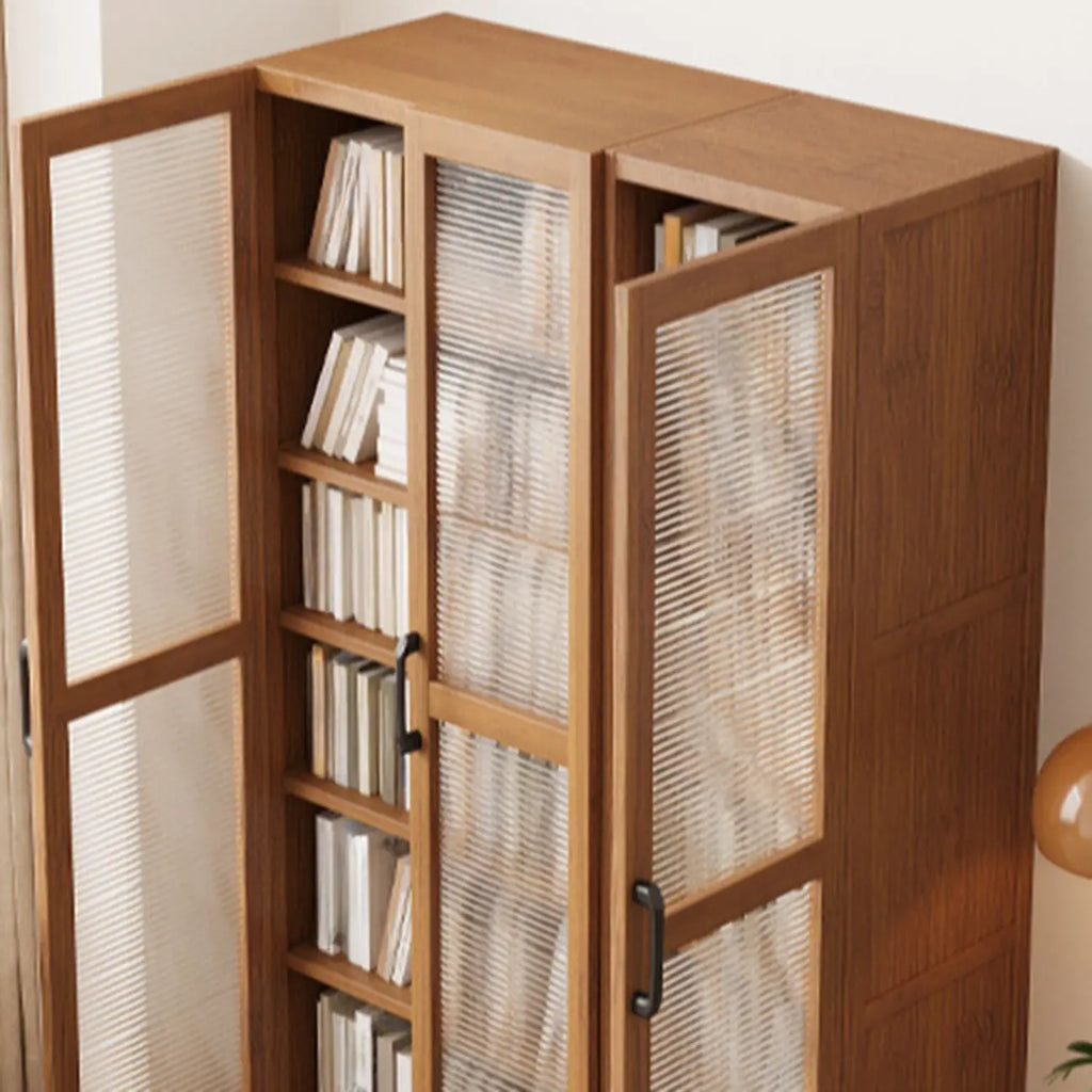 Bibliothèque classique à 6 niveaux avec porte vitrée et bois de qualité supérieure