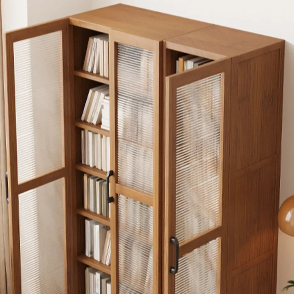 Bibliothèque classique à 6 niveaux avec porte vitrée et bois de qualité supérieure