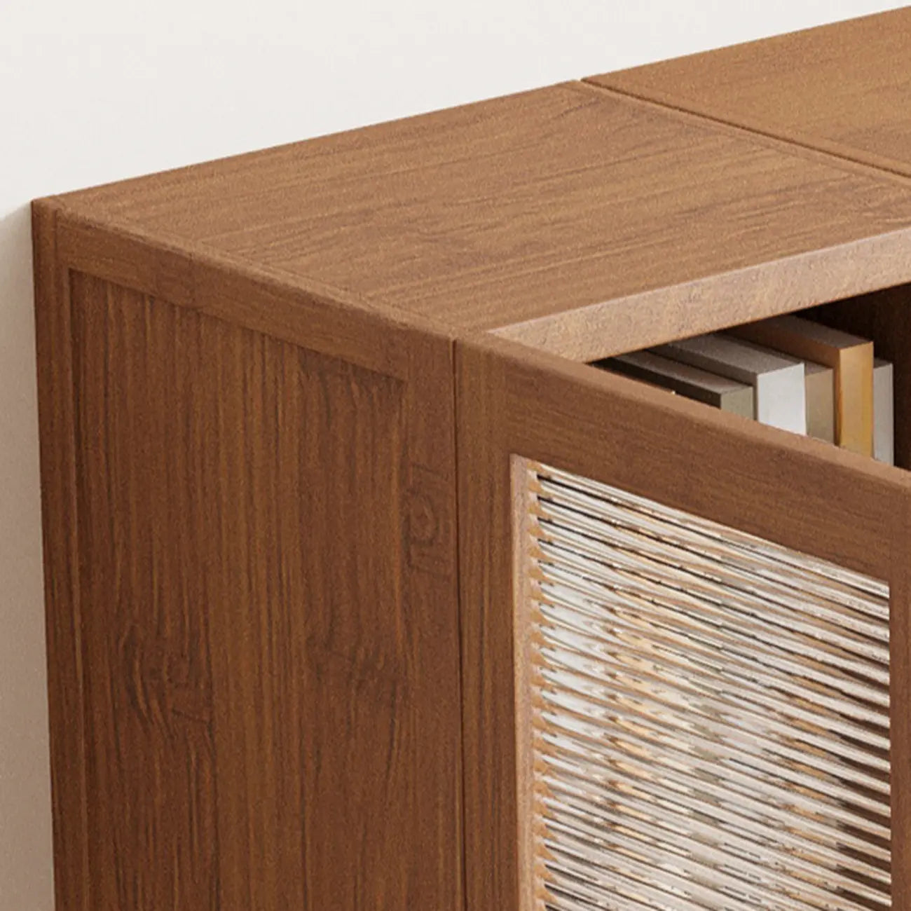 Bibliothèque classique à 6 niveaux avec porte vitrée et bois de qualité supérieure