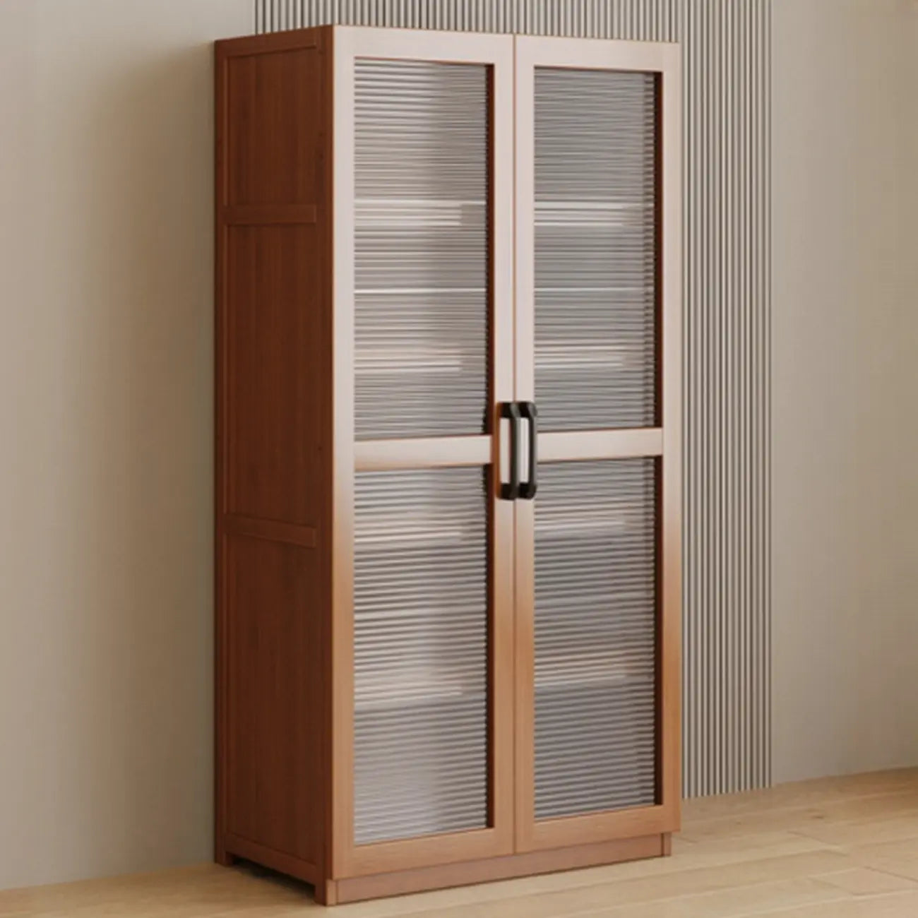 Bibliothèque classique à 6 niveaux avec porte vitrée et bois de qualité supérieure