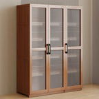 Bibliothèque classique à 6 niveaux avec porte vitrée et bois de qualité supérieure