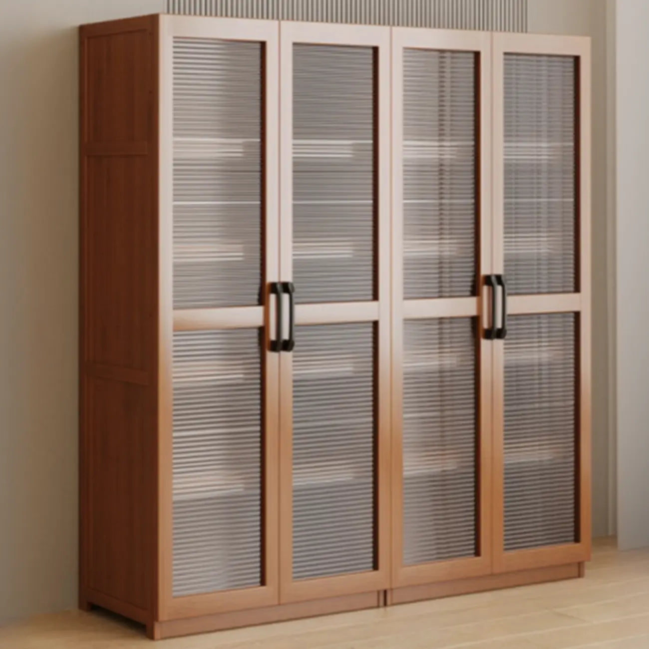 Bibliothèque classique à 6 niveaux avec porte vitrée et bois de qualité supérieure