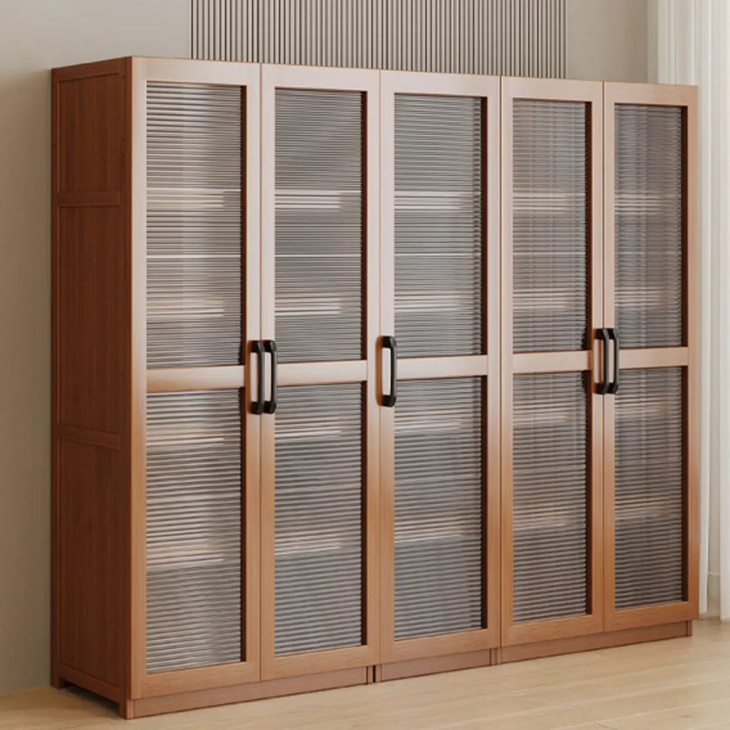 Bibliothèque classique à 6 niveaux avec porte vitrée et bois de qualité supérieure