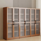 Bibliothèque classique à 6 niveaux avec porte vitrée et bois de qualité supérieure