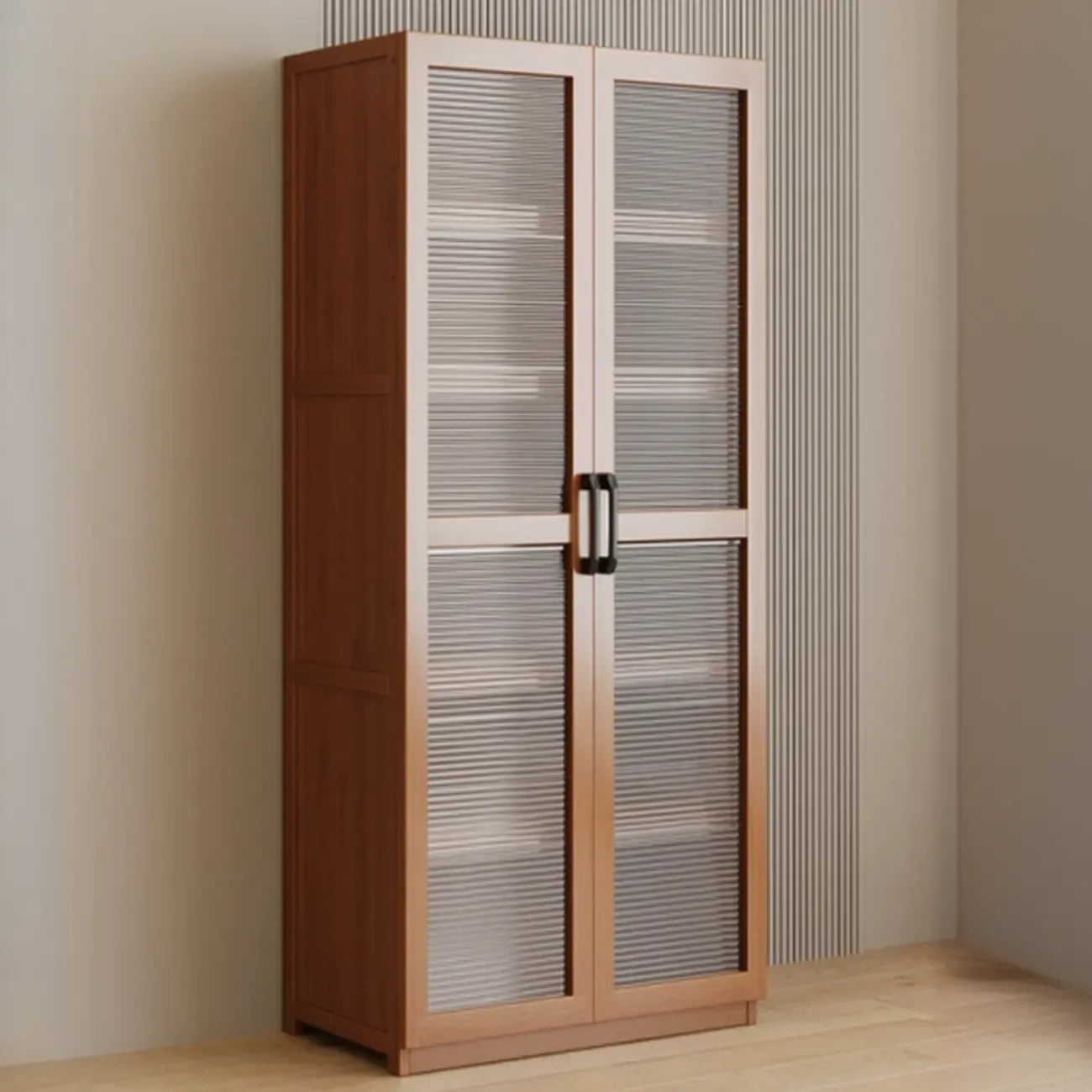 Bibliothèque classique à 6 niveaux avec porte vitrée et bois de qualité supérieure