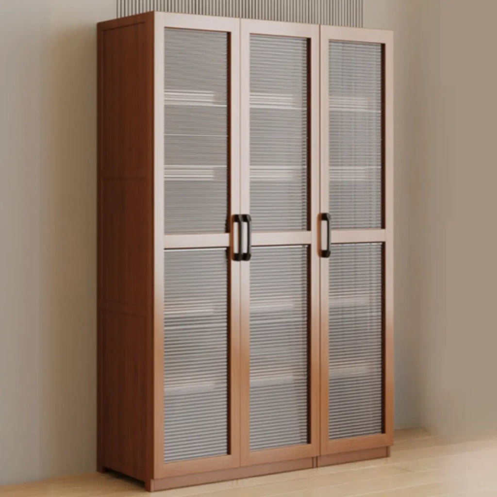 Bibliothèque classique à 6 niveaux avec porte vitrée et bois de qualité supérieure