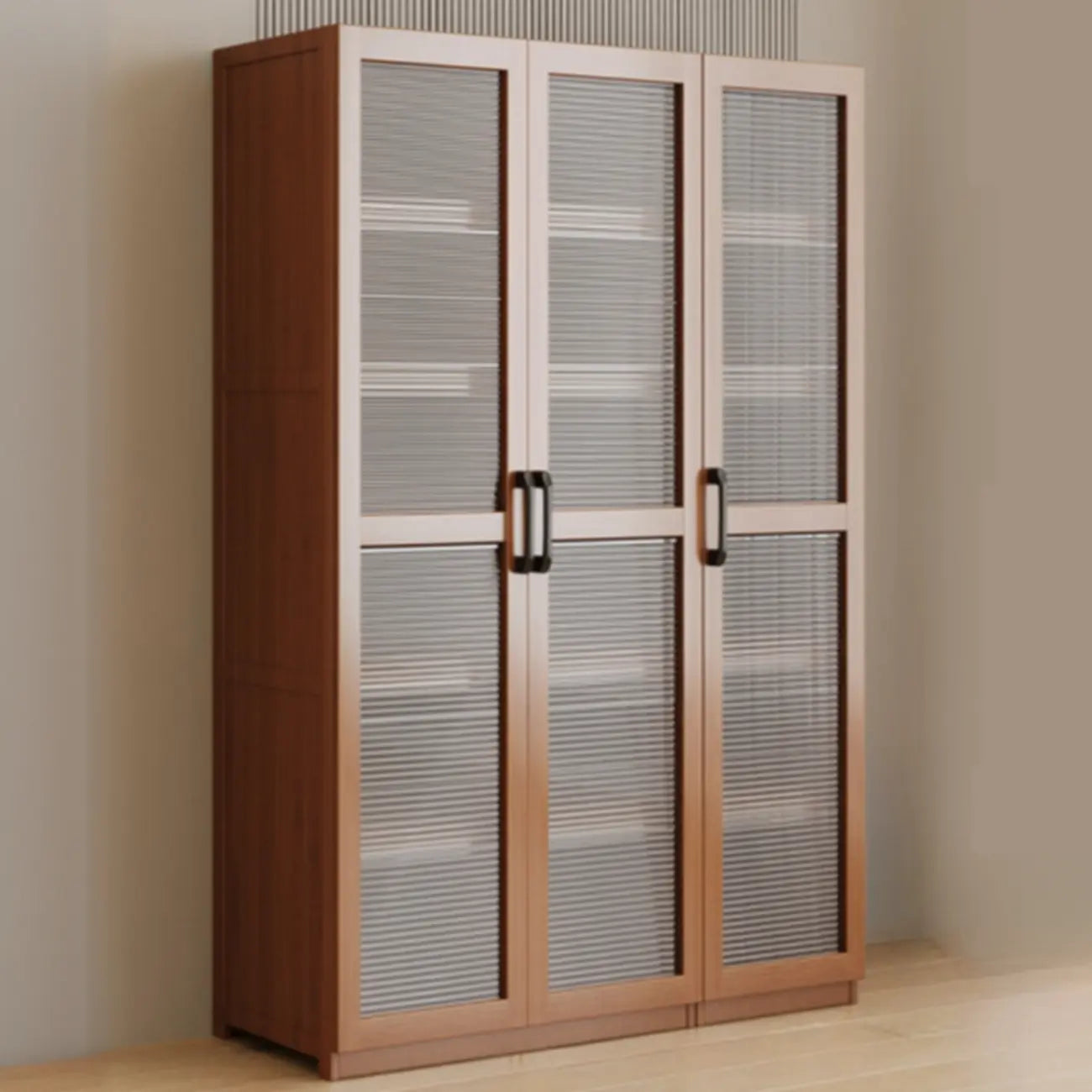 Bibliothèque classique à 6 niveaux avec porte vitrée et bois de qualité supérieure