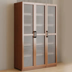 Bibliothèque classique à 6 niveaux avec porte vitrée et bois de qualité supérieure