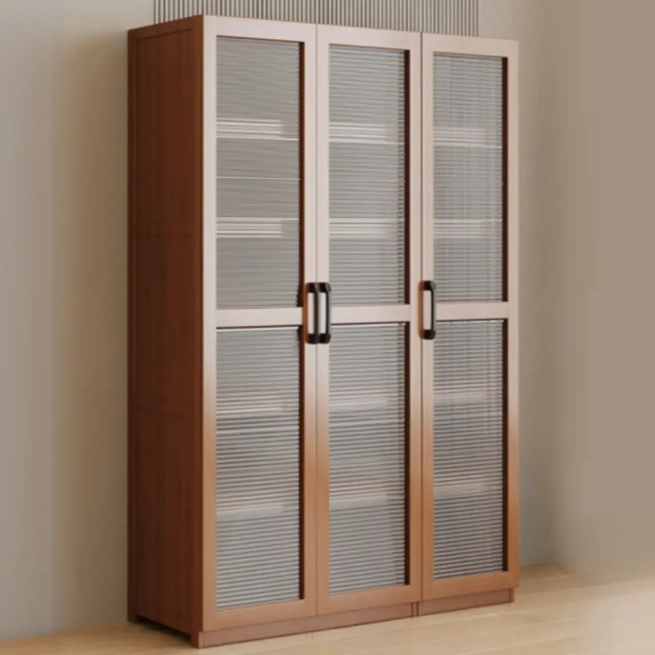Bibliothèque classique à 6 niveaux avec porte vitrée et bois de qualité supérieure