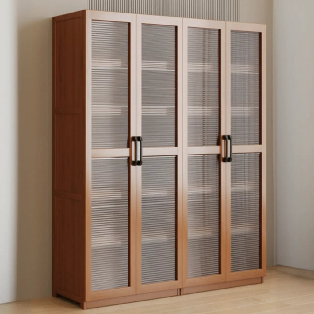Bibliothèque classique à 6 niveaux avec porte vitrée et bois de qualité supérieure