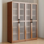 Bibliothèque classique à 6 niveaux avec porte vitrée et bois de qualité supérieure
