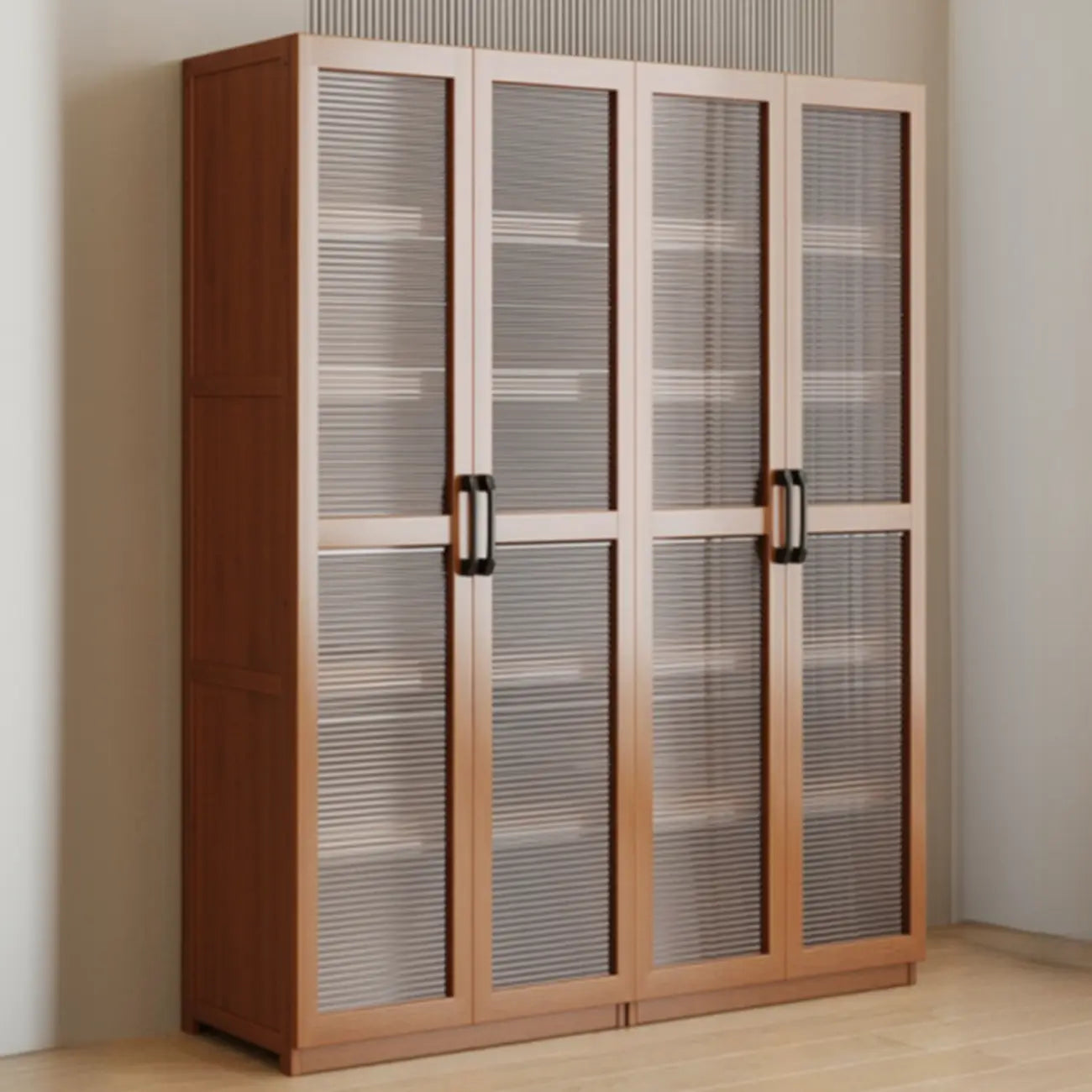 Bibliothèque classique à 6 niveaux avec porte vitrée et bois de qualité supérieure