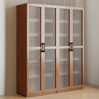 Bibliothèque classique à 6 niveaux avec porte vitrée et bois de qualité supérieure