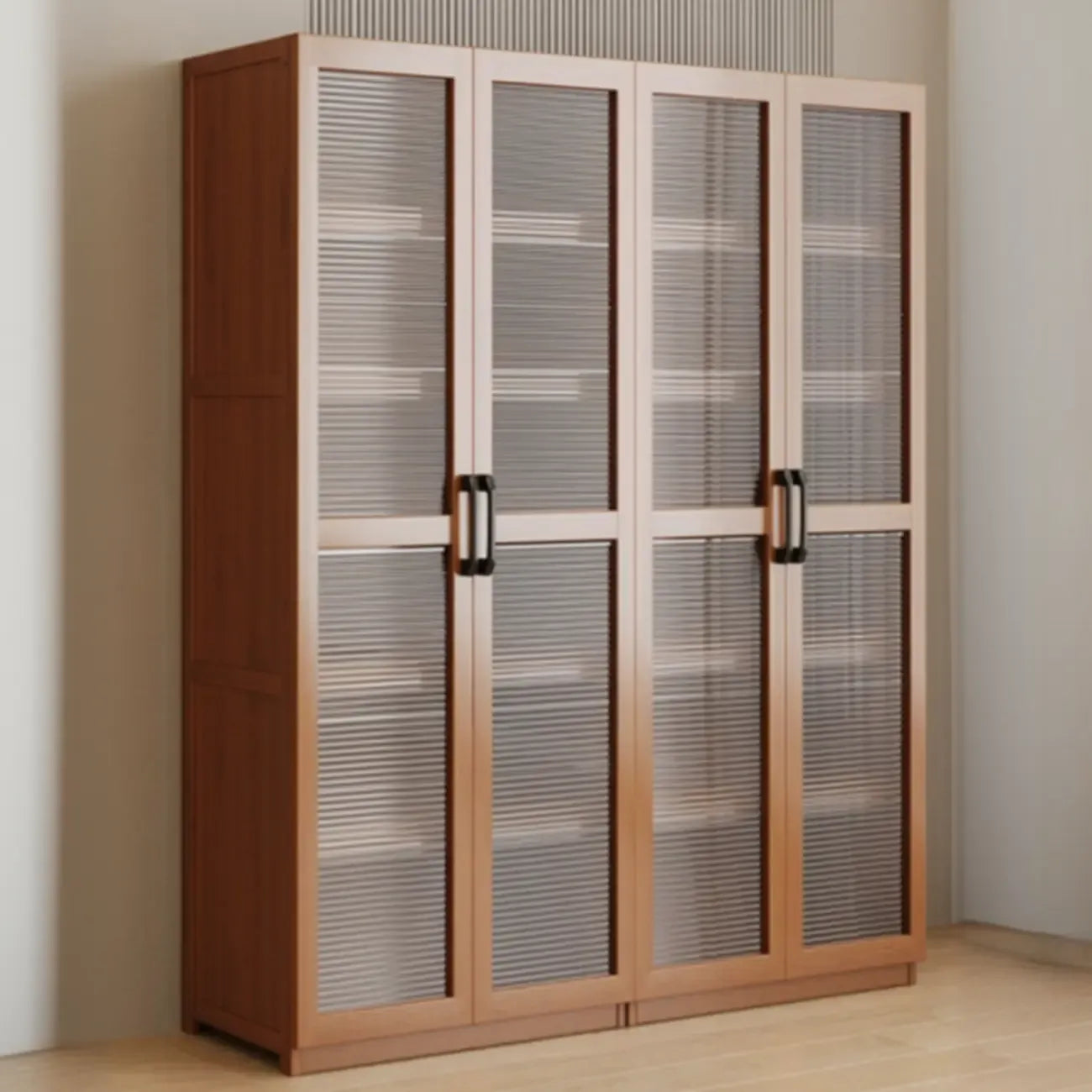 Bibliothèque classique à 6 niveaux avec porte vitrée et bois de qualité supérieure