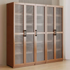 Bibliothèque classique à 6 niveaux avec porte vitrée et bois de qualité supérieure