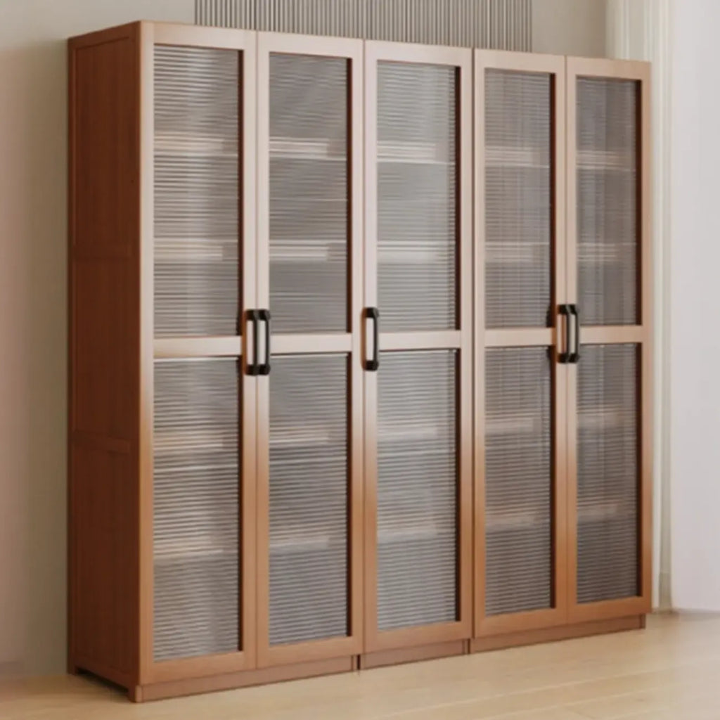 Bibliothèque classique à 6 niveaux avec porte vitrée et bois de qualité supérieure