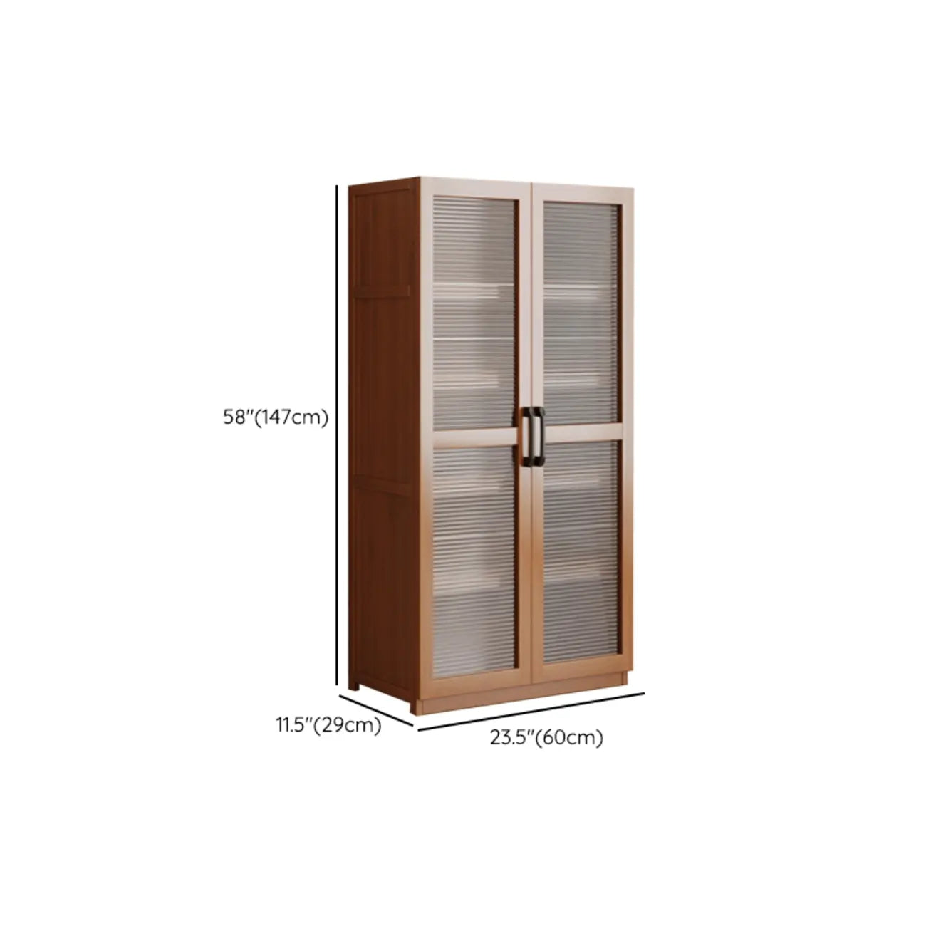Bibliothèque classique à 6 niveaux avec porte vitrée et bois de qualité supérieure