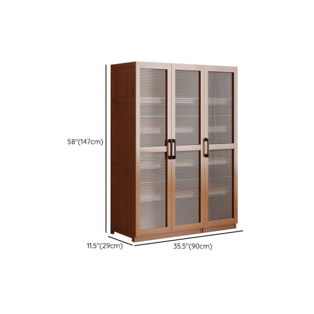 Bibliothèque classique à 6 niveaux avec porte vitrée et bois de qualité supérieure