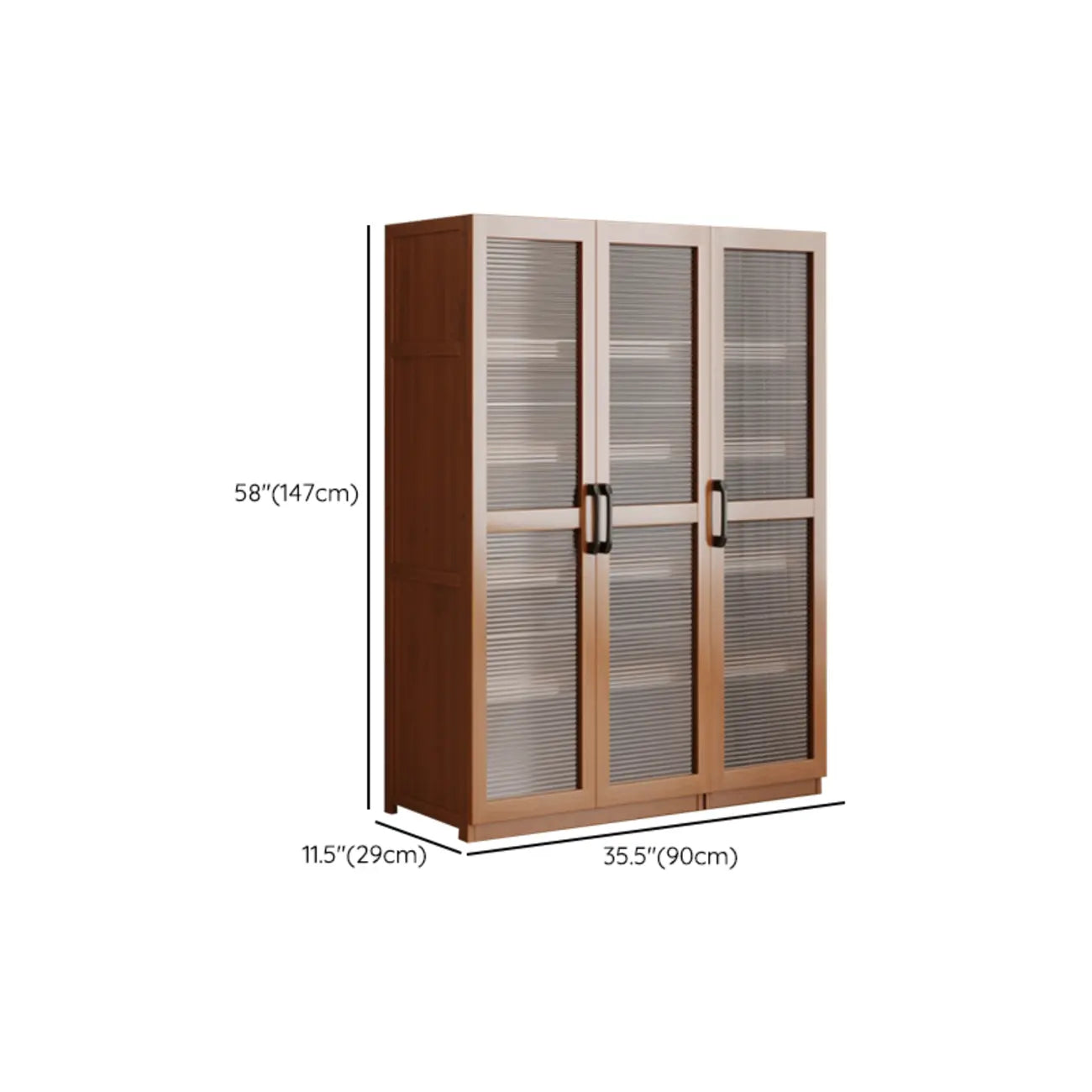 Bibliothèque classique à 6 niveaux avec porte vitrée et bois de qualité supérieure