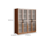 Bibliothèque classique à 6 niveaux avec porte vitrée et bois de qualité supérieure
