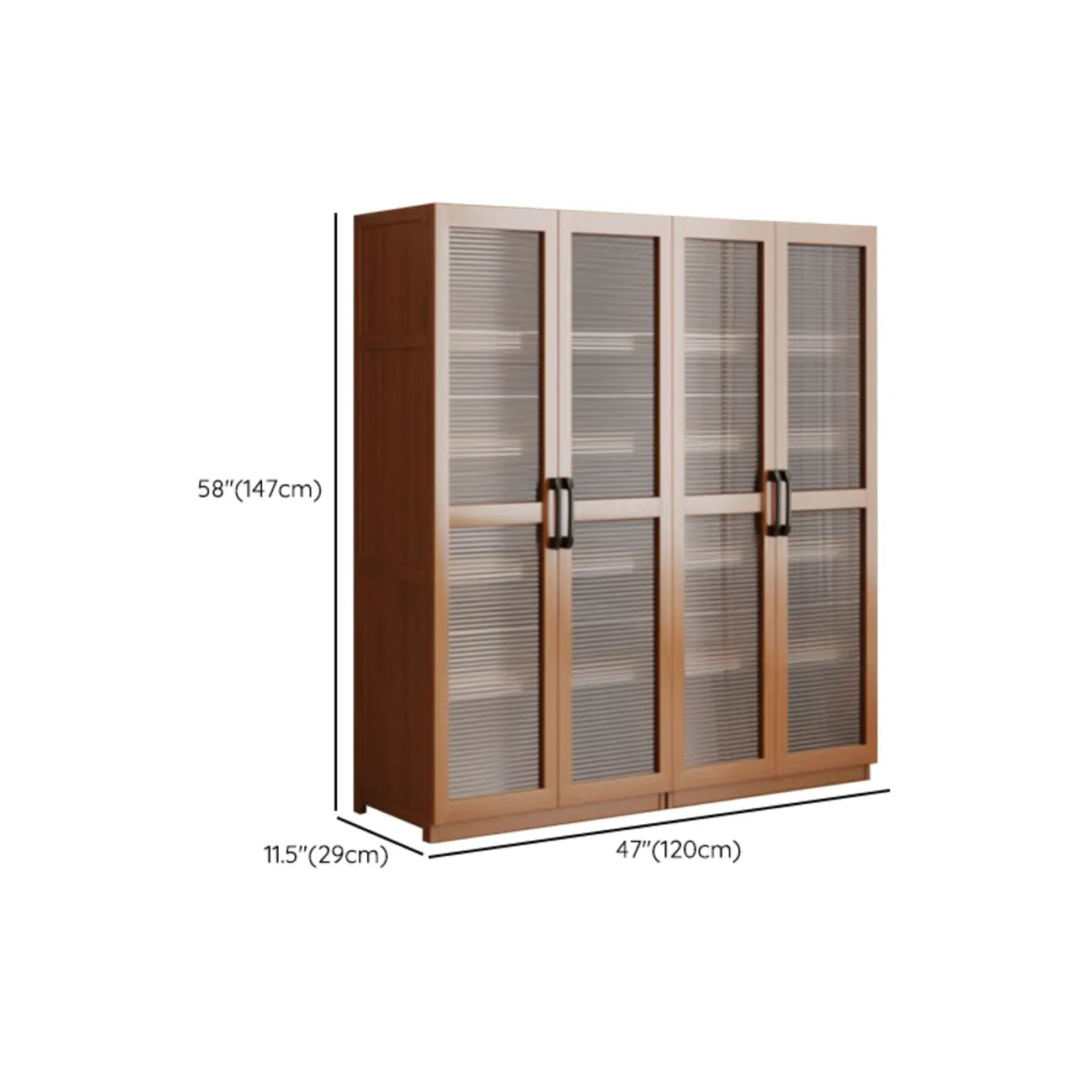 Bibliothèque classique à 6 niveaux avec porte vitrée et bois de qualité supérieure