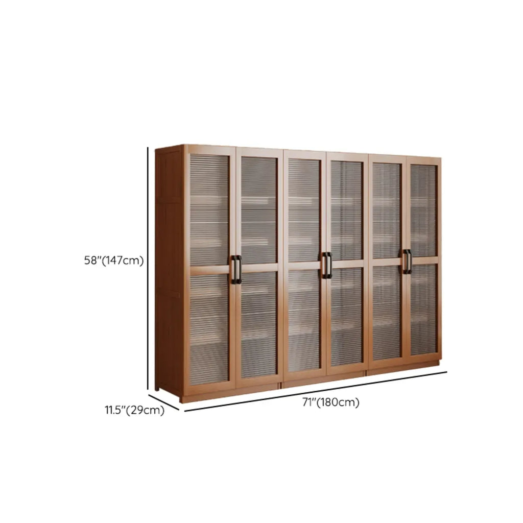 Bibliothèque classique à 6 niveaux avec porte vitrée et bois de qualité supérieure