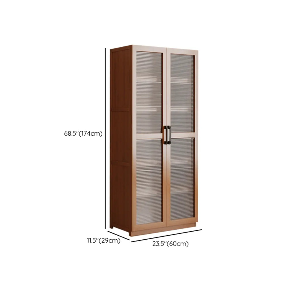 Bibliothèque classique à 6 niveaux avec porte vitrée et bois de qualité supérieure