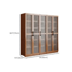 Bibliothèque classique à 6 niveaux avec porte vitrée et bois de qualité supérieure