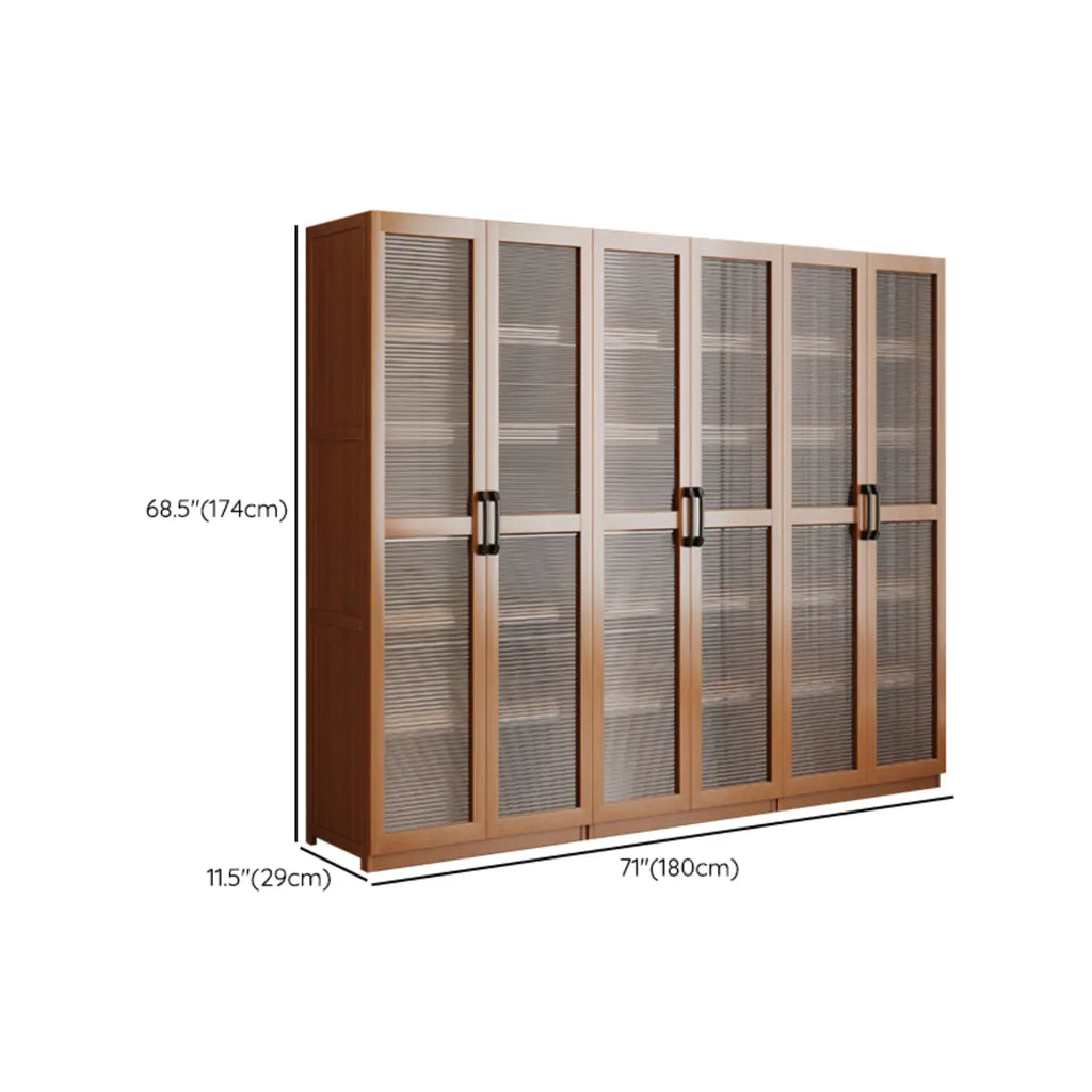 Bibliothèque classique à 6 niveaux avec porte vitrée et bois de qualité supérieure