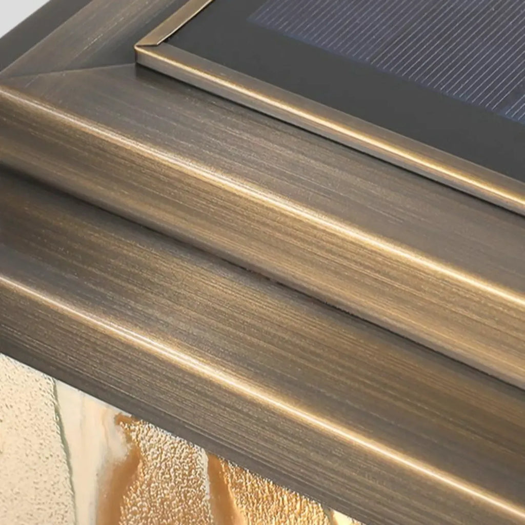 Élégants lampadaires solaires carrés en bronze ondulé pour l'extérieur