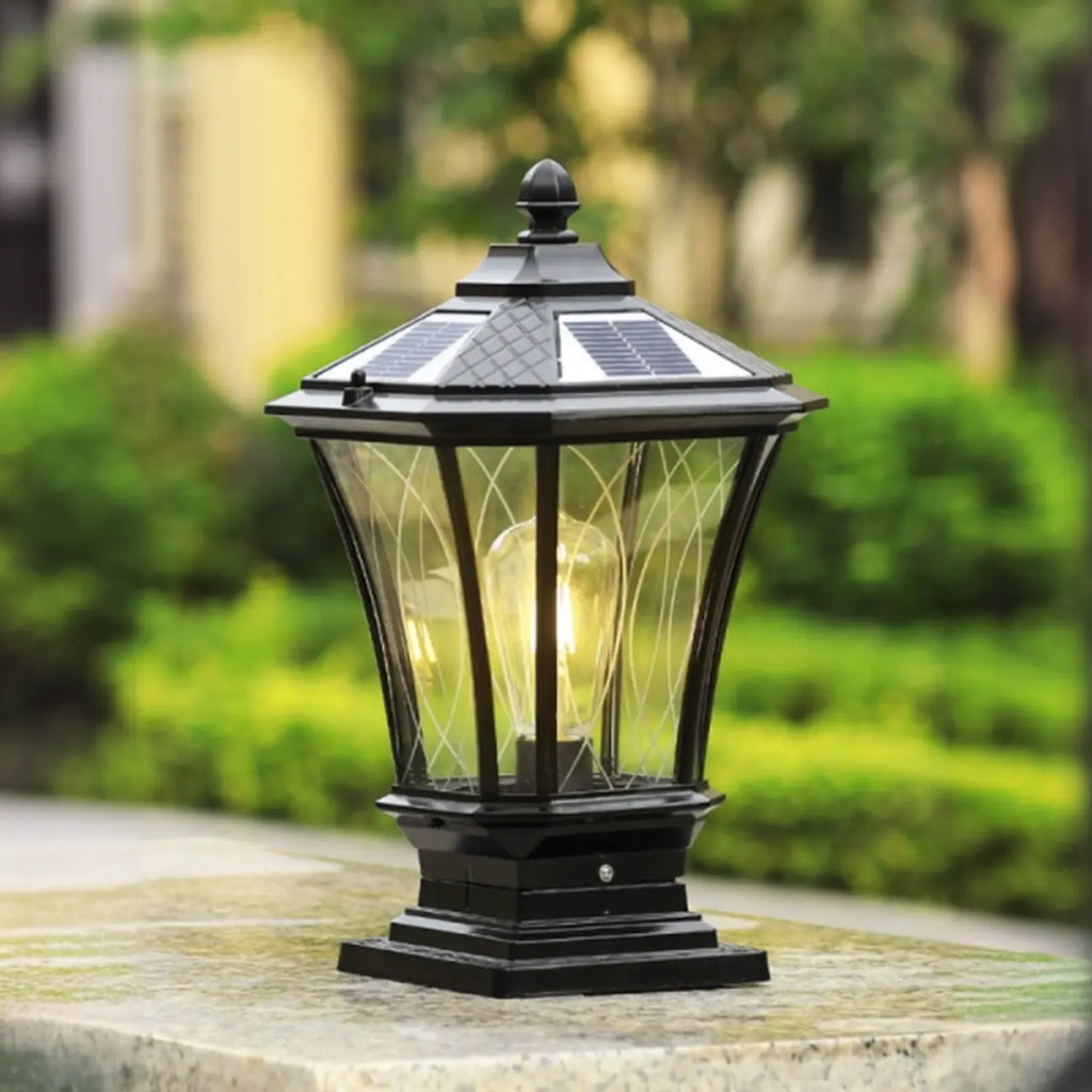Lampes solaires d'extérieur Gerden Decor rétro noires évasées