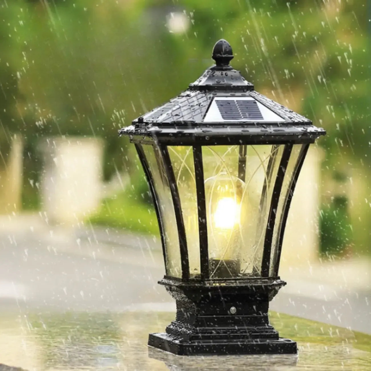 Lampes solaires d'extérieur Gerden Decor rétro noires évasées