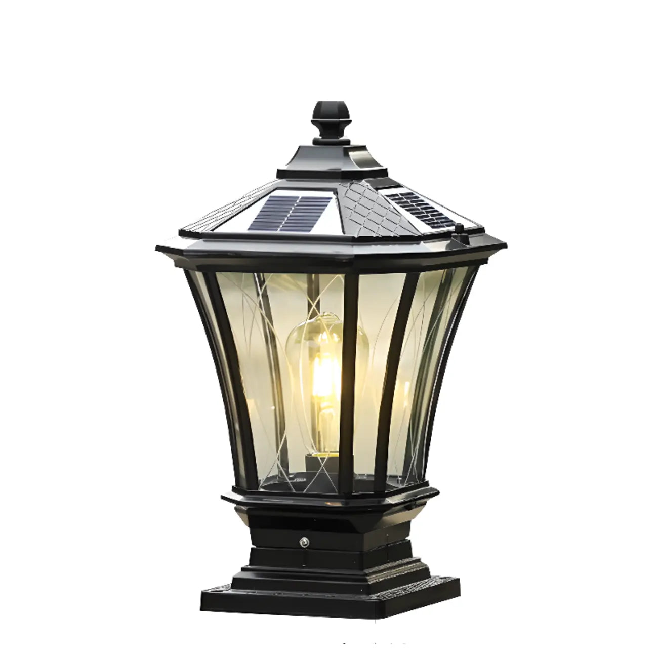 Lampes solaires d'extérieur Gerden Decor rétro noires évasées