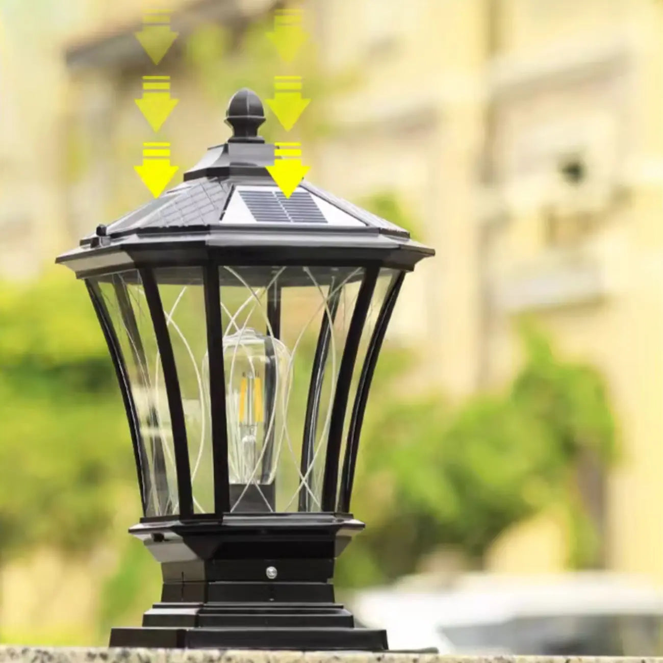 Lampes solaires d'extérieur Gerden Decor rétro noires évasées