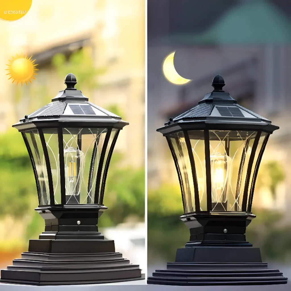 Lampes solaires d'extérieur Gerden Decor rétro noires évasées