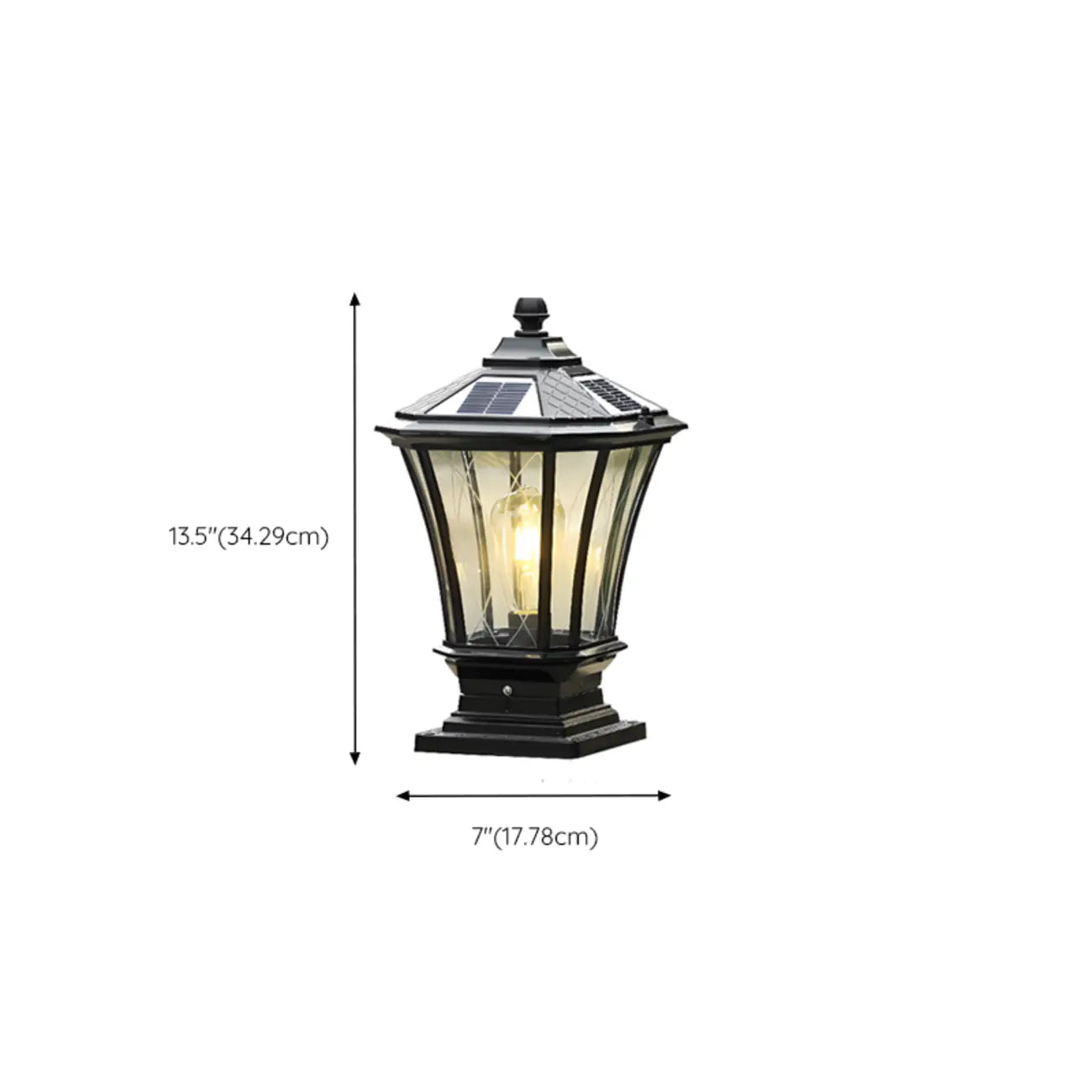 Lampes solaires d'extérieur Gerden Decor rétro noires évasées
