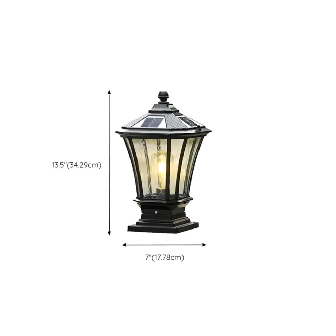 Lampes solaires d'extérieur Gerden Decor rétro noires évasées
