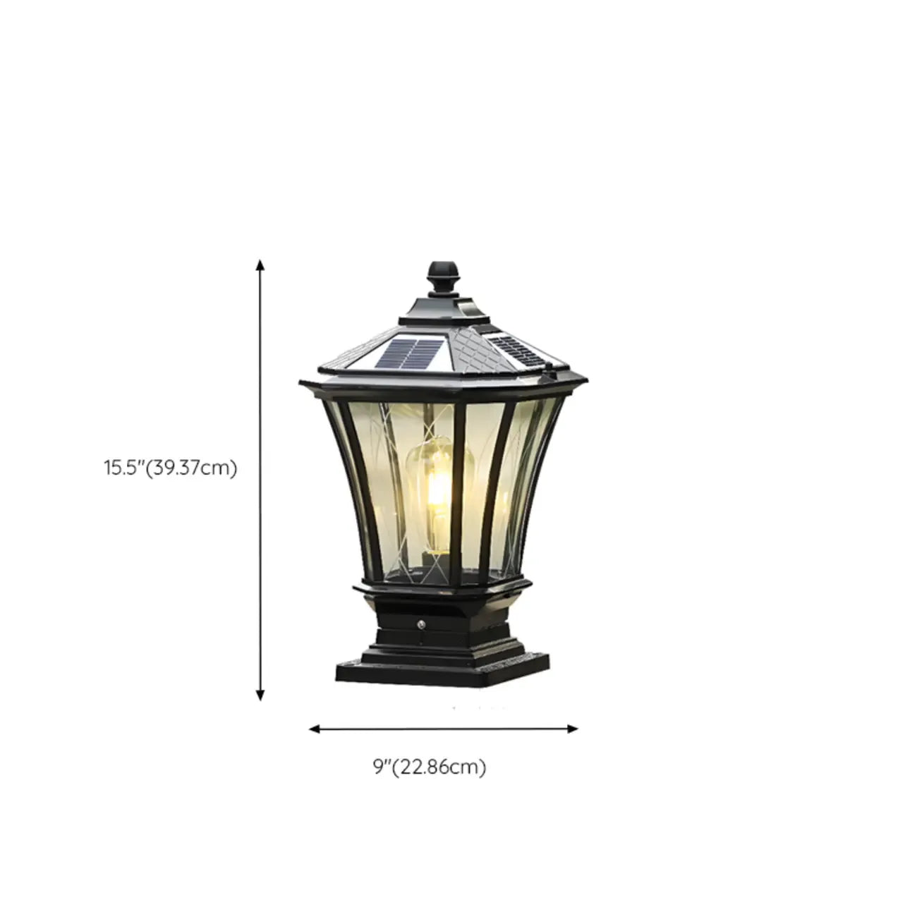 Lampes solaires d'extérieur Gerden Decor rétro noires évasées