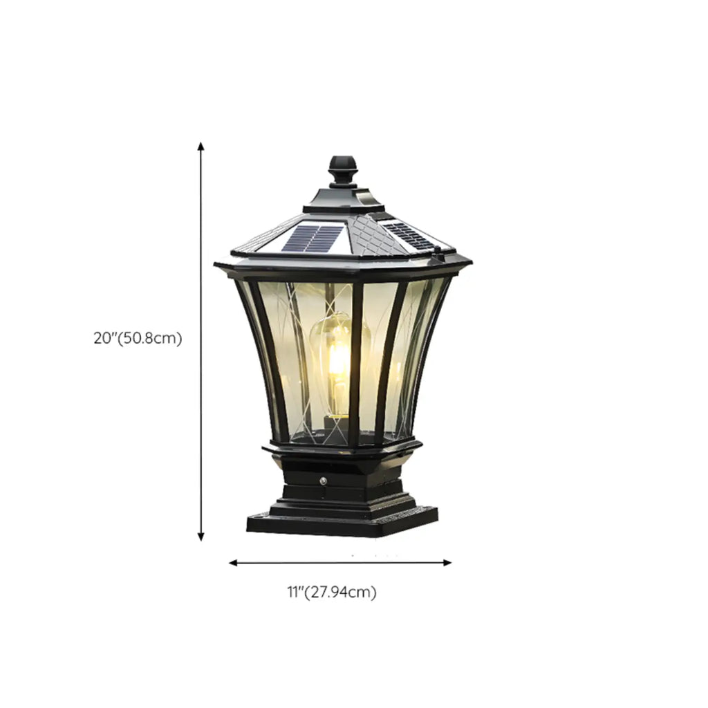 Lampes solaires d'extérieur Gerden Decor rétro noires évasées