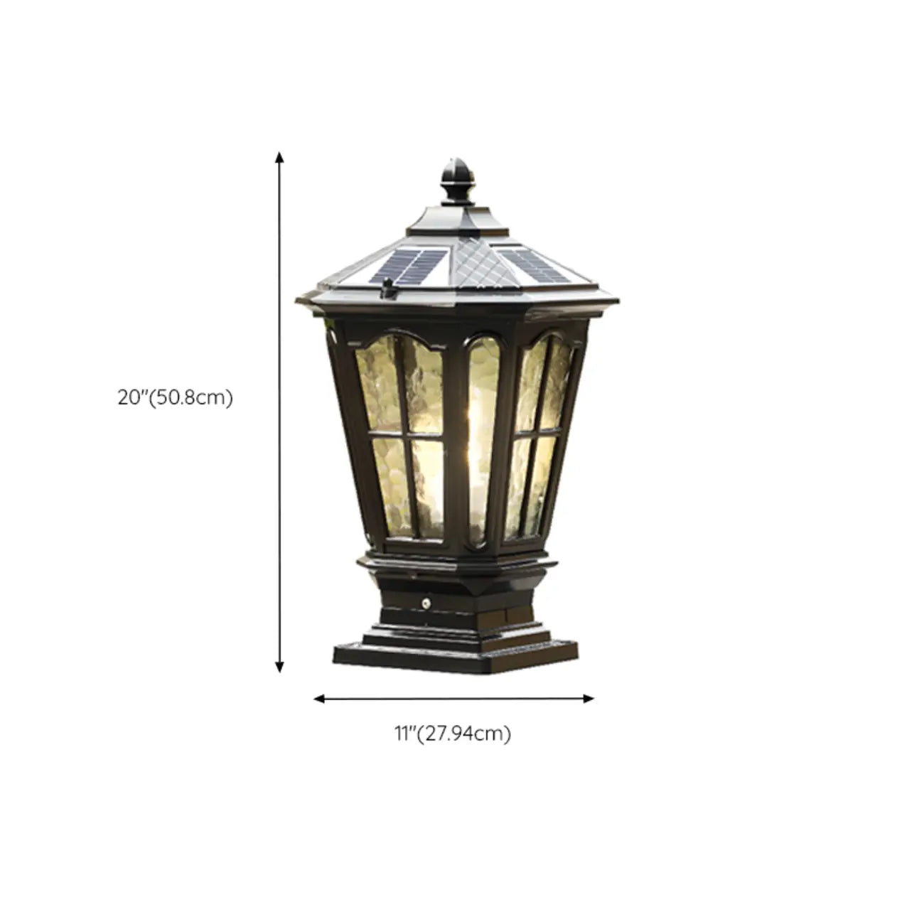 Lampes solaires d'extérieur Gerden Decor rétro noires évasées