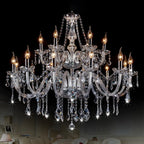Lustre candélabre en cristal luxueux de style milieu du siècle