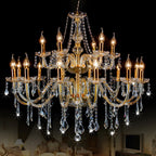 Lustre candélabre en cristal luxueux de style milieu du siècle